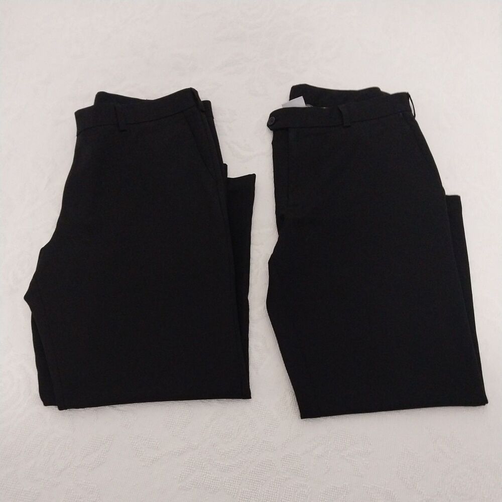 Izod Golf Pants Mens 34x29 Black Flat Front Straight Leg Bundle of 2